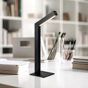Reality Leuchten Lampa de masă cu LED și baterie reîncărcabilă Skip, negru, MDF, înălțime 37,5 cm, reglabil, Negru, Camera de zi / sufragerie, Lemn