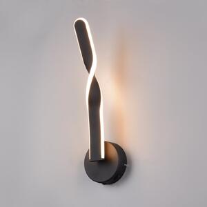 Reality Leuchten Aplică de perete LED Ginko, negru mat, metal, înălțime 45,5 cm, Negru, Camera de zi / sufragerie, Metal, Modern