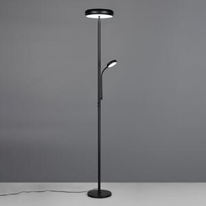 Reality Leuchten Lampadar LED Palermo, negru mat, telecomandă, memorie, reglabil, Negru, Camera de zi / sufragerie, Metal