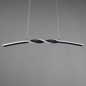 Reality Leuchten Lampă suspendată LED Ginko, negru mat, metal, lungime 79 cm, Negru, Camera de zi / sufragerie, Metal, Modern