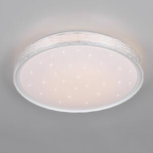 Reality Leuchten Plafonieră LED Varda, alb, Ø 39 cm, telecomandă, reglabil, Alb, dormitor, Metal, Modern