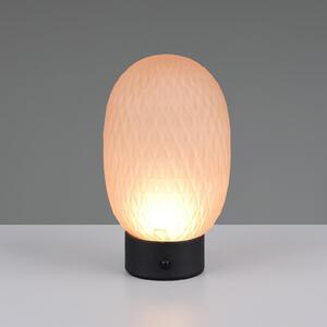 Trio Lighting Lampa de masă cu LED și baterie reîncărcabilă Facette, chihlimbar, USB, sticlă, reglabil, Maro / Rugină, Camera de zi / sufragerie, Sticlă