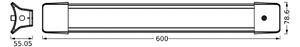 OSRAM Lampă suspendată LED OFFICE LINE, lungime 60 cm, comutator alb, Alb, Studiu / Birou, Plastic
