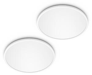 Philips LED SuperSlim set de 2 bucăți alb IP44 Ø 25cm 2.700K, reglabil, Alb, Studiu / Birou, Plastic, Modern