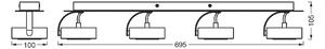 OSRAM Spot LED VENUS, alb, 4 becuri, metal 3.000 K, Alb, Camera de zi / sufragerie, Metal, Modern