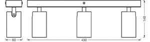 OSRAM Spot de tavan OCTAGON negru 3 becuri GU10-LED 927 dimabil, reglabil, Negru, Camera de zi / sufragerie, Metal, Modern