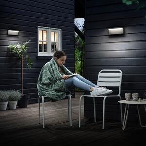 Philips LED lampă de perete exterior Bustan UE, pachet 2, 2.700 K, Negru, Aluminiu, Modern, Perete unghiular
