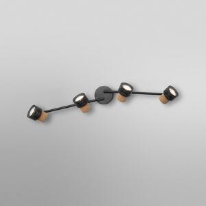 OSRAM Spot de tavan CORK, negru, 4 spoturi GU10-LED 927 dimabil, reglabil, Negru, Camera de zi / sufragerie, Metal