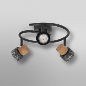 OSRAM Spot de tavan CORK SPIRAL negru 3 spoturi GU10-LED 927, reglabil, Negru, Camera de zi / sufragerie, Metal