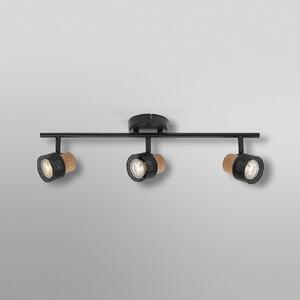 OSRAM Spot de tavan CORK, negru, cu 3 becuri, dimabil, GU10, reglabil, Negru, Camera de zi / sufragerie, Metal