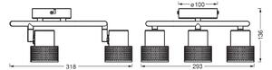 OSRAM Spot de tavan CORK SPIRAL alb 3 spoturi GU10LED 927 dimabil, reglabil, Alb, Camera de zi / sufragerie, Metal