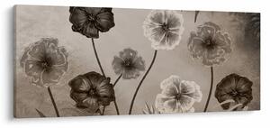 Tablou - Flori desenate (120x50 cm)