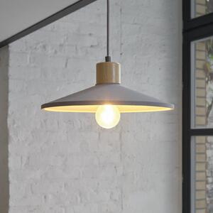 OSRAM Lampa suspendată CONCRETE WOOD, gri, Ø 32 cm, beton, E27, reglabil, Gri, Camera de zi / sufragerie, Beton, Viața tânără