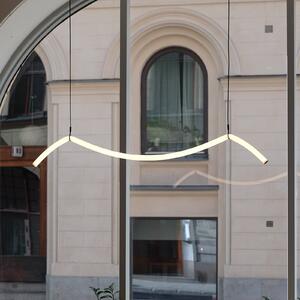 Markslöjd Lampă suspendată LED Melt, negru/alb, 112 cm lungime, reglabil, Alb, Camera de zi / sufragerie, Plastic, Modern