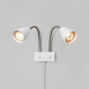 Markslöjd Aplică de perete Ciro, albă, metal, ștecher, GU10, Alb, Camera de zi / sufragerie, Metal, Modern