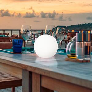 FH Lighting Lumină solară LED pentru exterior Dabus, Ø 25 cm, sferică, albă, acrilică, reglabil, Alb, Camera de zi / sufragerie, Plastic