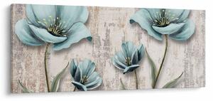 Tablou - Flori texturate (120x50 cm)