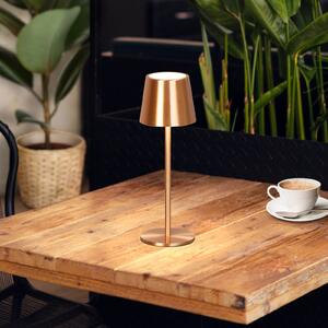 FH Lighting Lampa de masă cu LED și baterie Roxi, culoare cupru, metal, IP54, dimabil, reglabil, Cupru, Camera de zi / sufragerie, Metal, Modern