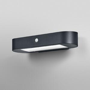 OSRAM Aplică de perete cu senzor LED ENDURA STYLE SOLAR OVAL 34 cm 840, Negru, Aluminiu, Modern
