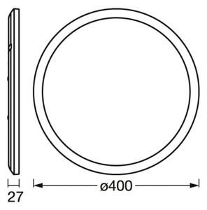 OSRAM Plafonieră LED ORBIS ULTRA SLIM, negru, Ø 40 cm dimabil, reglabil, Negru, Camera de zi / sufragerie, Plastic, Modern