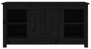 Comodă TV, negru, 103x36,5x52 cm, lemn masiv de pin