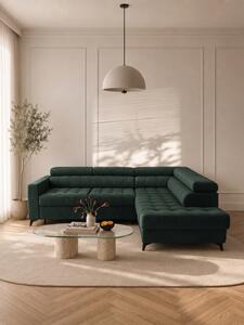 Colțar extensibil Nardo L dreapta - verde catifea Bluvel 78