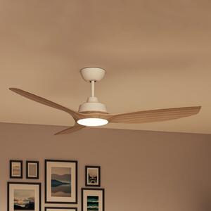 Philips Ventilator cu LED Olas, Ø 132 cm, maro/alb, CCT, reglabil, Alb, Camera de zi / sufragerie, Plastic, Modern
