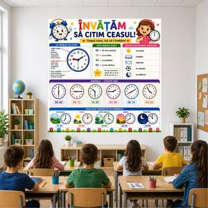 Plansa Educativa Invatam sa citim ceasul