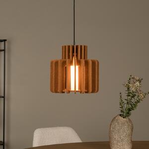 Lucide Lampă suspendată Rollo, teracotă, Ø 31 cm, țesătură/metal/sticlă, reglabil, Maro / Rugină, Camera de zi / sufragerie, Țesătură / Textil