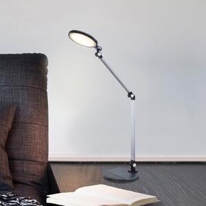 Globo Lampa de birou LED Konsti, înălțime 90 cm, negru, metal, reglabil, Negru, Studiu / Birou, Aluminiu, Modern