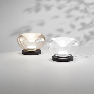 Fabas Luce Lampa de masă LED Brena, transparentă, sticlă, CCT, dimabilă, reglabil, Transparent, Camera de zi / sufragerie, Sticlă, Modern