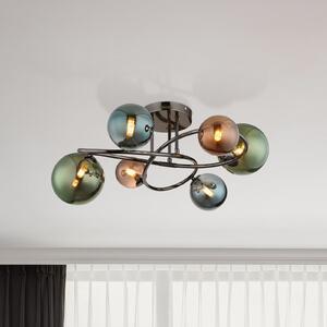 Globo Plafonieră Riha, Ø 65 cm, colorată, sticlă/metal, Multicolor, Camera de zi / sufragerie, Sticlă