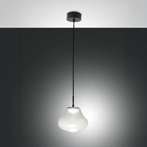 Fabas Luce Lampă suspendată LED Deva, transparentă, sticlă, Ø 25 cm, CCT, dimabilă, reglabil, Transparent, Camera de zi / sufragerie, Sticlă, Modern