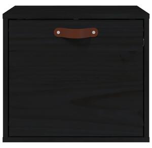 Dulap de perete, negru, 40x30x35 cm, lemn masiv de pin