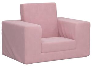 Canapea extensibilă pentru copii, roz, pluș moale