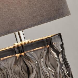 Searchlight Lampa de masă Nyssa, gri, textil/metal, 28 cm, E27, Gri, Camera de zi / sufragerie, Țesătură / Textil, Modern