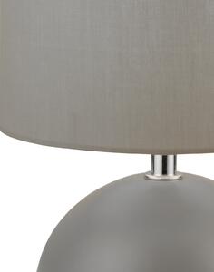 Searchlight Lampa de masă Quorin, gri, textil/oțel, 25 cm, E14, Gri, Camera de zi / sufragerie, Țesătură / Textil, Modern