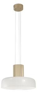 Fabas Luce Lampă suspendată LED Lunar, alb/auriu, sticlă, CCT, dimabilă, reglabil, Alb, Camera de zi / sufragerie, Sticlă, Modern