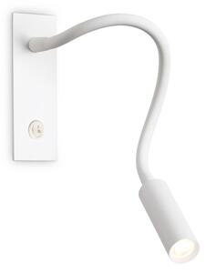 Ideallux Ideal Lux Aplică de perete LED IO, alb, braț flexibil, comutator, Alb, dormitor, Aluminiu, Modern