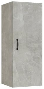Dulap de perete suspendat, gri beton, 34,5x34x90 cm, lemn