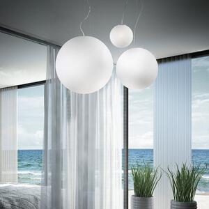 Ideallux Ideal Lux Lampă suspendată Mapa, Ø 20 cm, sticlă opală, sferică, reglabil, Alb, Camera de zi / sufragerie, Sticlă, Modern, glob