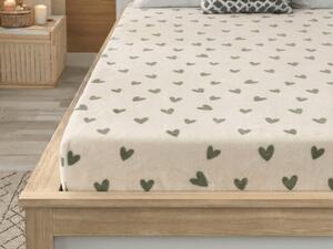 Cearsaf Cocolino microplus cu elastic HEARTINO 90x200 cm crem