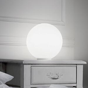 Ideallux Lampa de masă Ideal Lux Mapa, Ø 30 cm, sticlă opală, sferică, E27, Alb, Camera de zi / sufragerie, Sticlă, glob