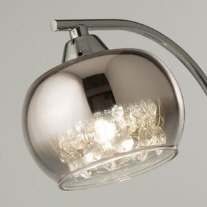 Searchlight Lampa de masă Ianis, gri, metal/sticlă, înălțime 36 cm, G9, Transparent, Camera de zi / sufragerie, Sticlă, Modern