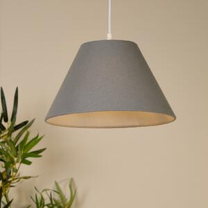 Searchlight Lampă suspendată Lyta, gri, Ø 28 cm, textil, E27, formă conică, reglabil, Gri, Camera de zi / sufragerie, Țesătură / Textil, Scandinavă