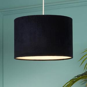 Searchlight Lampă suspendată Mersana, Ø 30 cm, albastru închis, catifea, E27, reglabil, Albastru, Camera de zi / sufragerie, Țesătură / Textil, Scandinavă