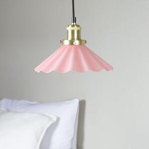 PR Home Lampă suspendată August, Ø 25 cm, roz, cu ștecher, Roz / Rosé, Camera de zi / sufragerie, Sticlă