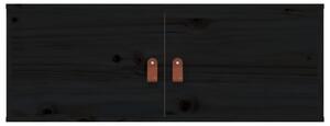 Dulap de perete, negru, 80x30x30 cm, lemn masiv de pin
