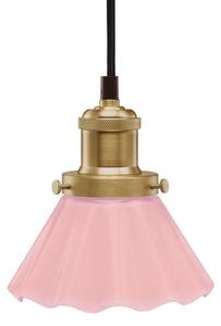 PR Home Lampă suspendată August, Ø 15 cm, roz, cu ștecher, Roz / Rosé, Camera de zi / sufragerie, Sticlă