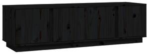 Comodă TV, negru, 140x40x40 cm, lemn masiv de pin